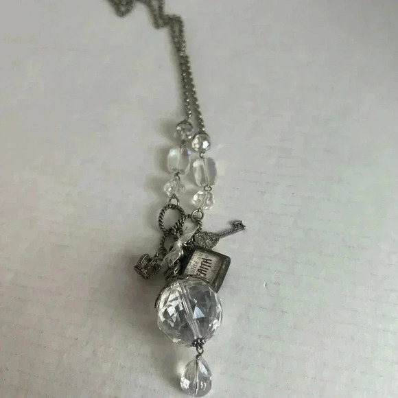 Faith Statement Necklace with Crystal Accents and Charms. - Picture 6 of 6
